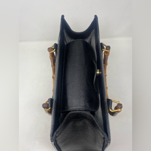 GUCCI vintage “DIANA”Bamboo Leather Tote Black - Picture 11 of 16